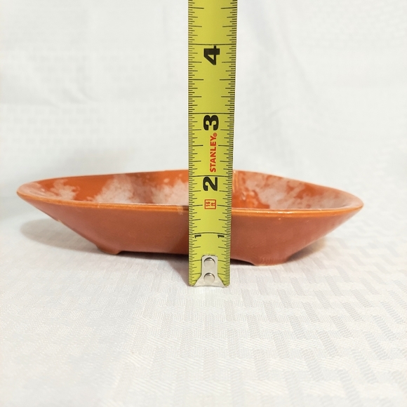 Retro Ashtray Burnt Orange Ceramic USA - Picture 8 of 8